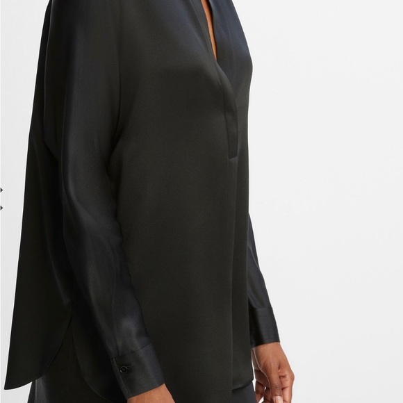 Vince satin band collar blouse - size xs - Picture 5 of 12